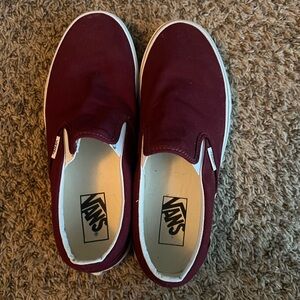 Vans Maroon Slip-On Shoes
